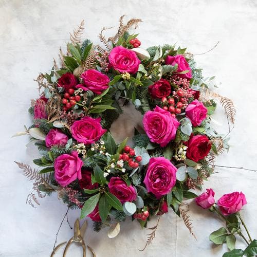 Capability Pink Roses Wreath Design