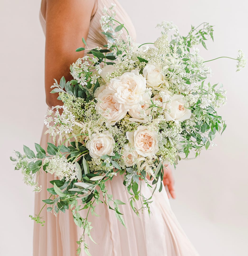 Purity blush modern bride wedding bouquet