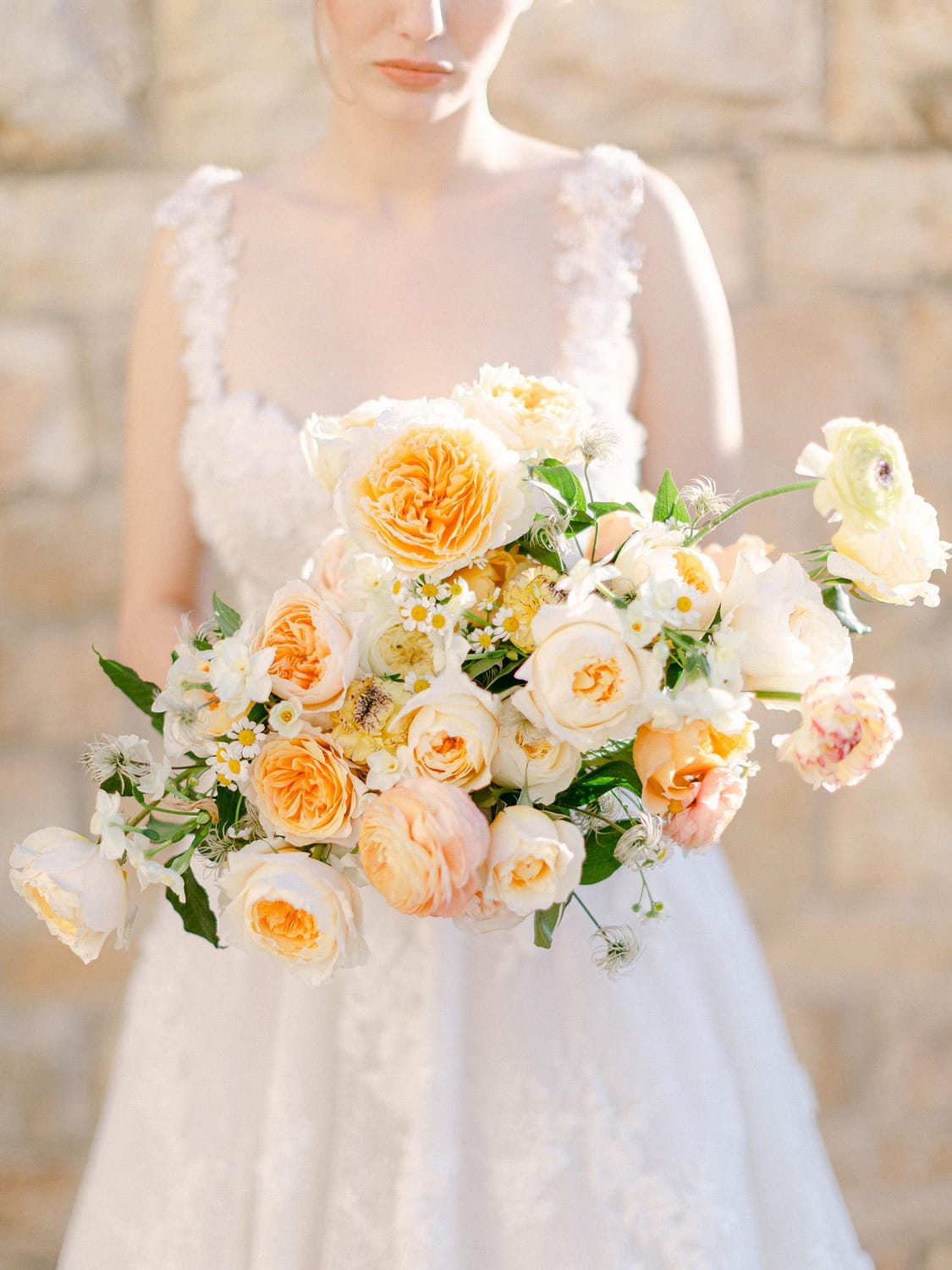 Orange Blumen für Hochzeitsstrauß