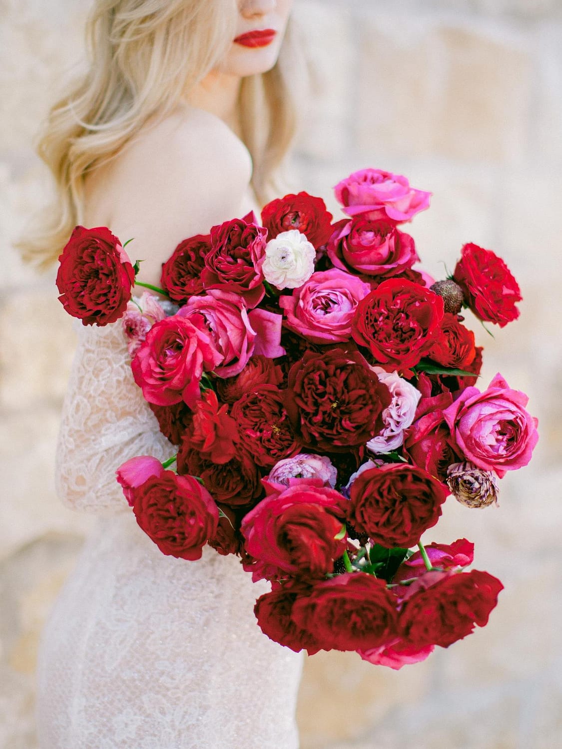 Red And Pink Bridal Bouquet