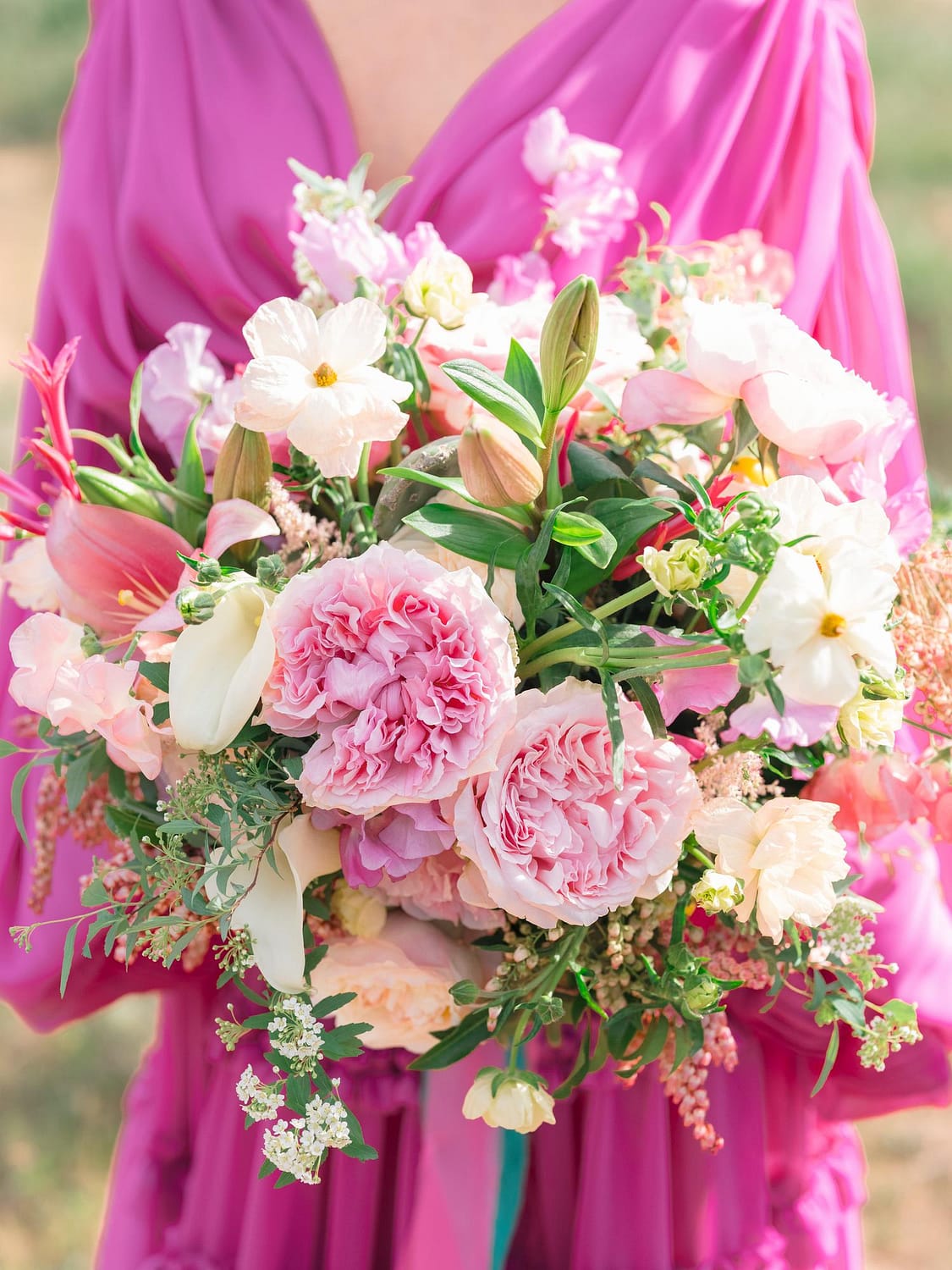 ピンクの結婚式の花
