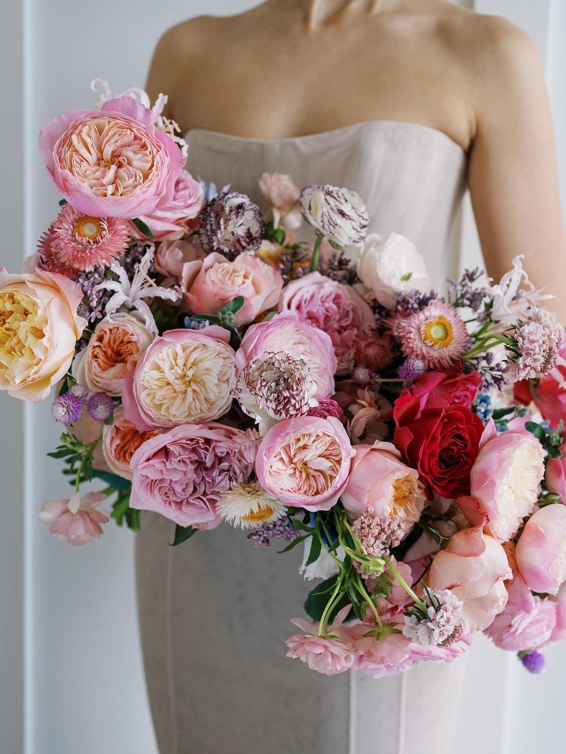 Ramo de novia rosa intenso