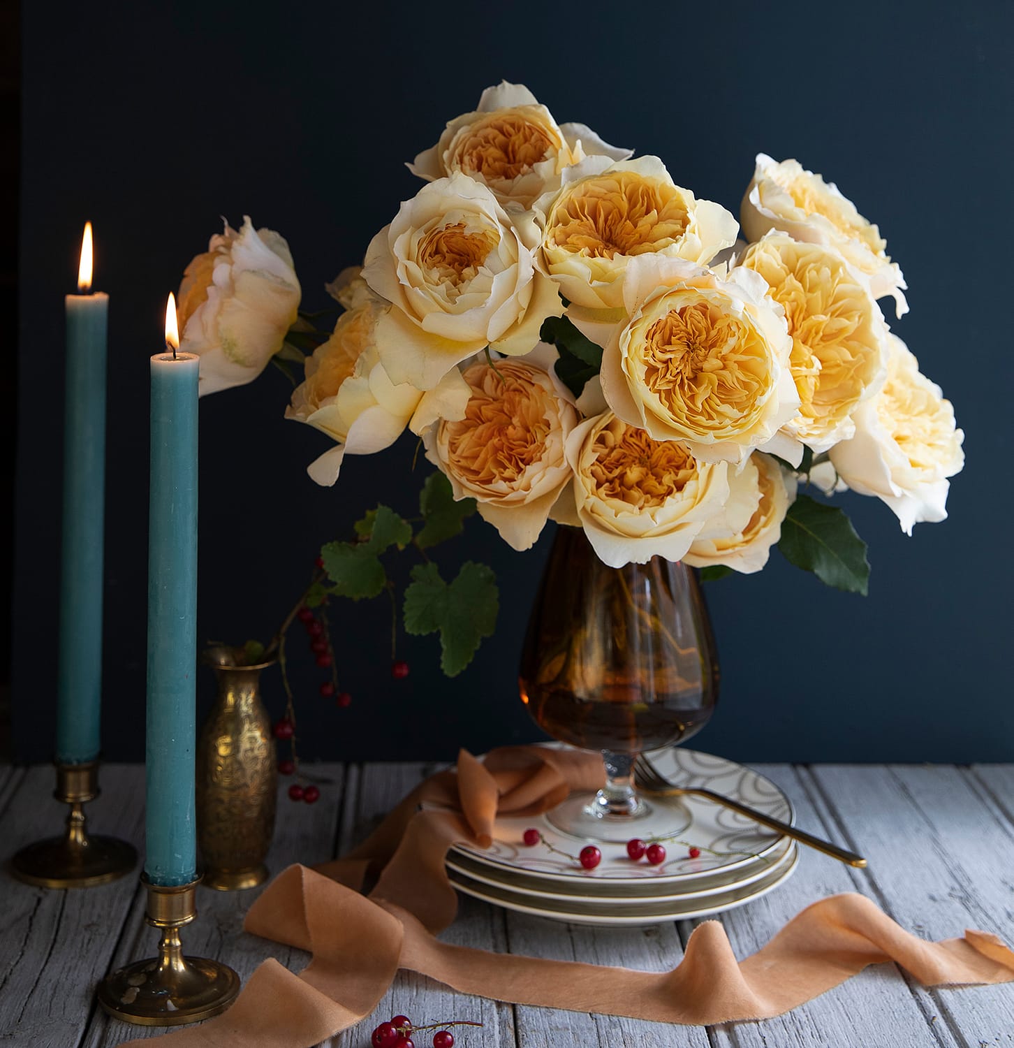 Effie Arreglo de mesa con rosas de David Austin