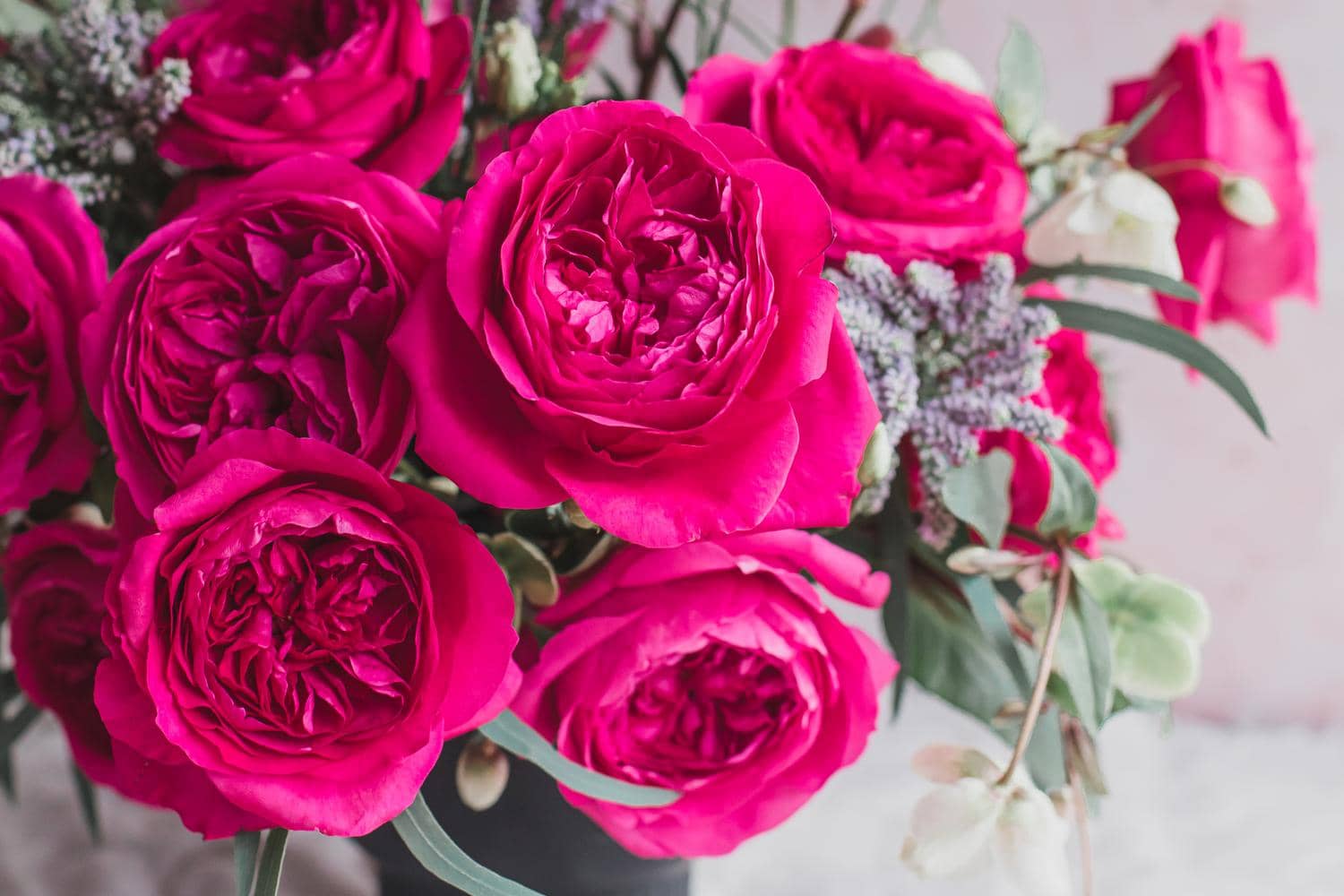 Capability roses pink vase arrangement