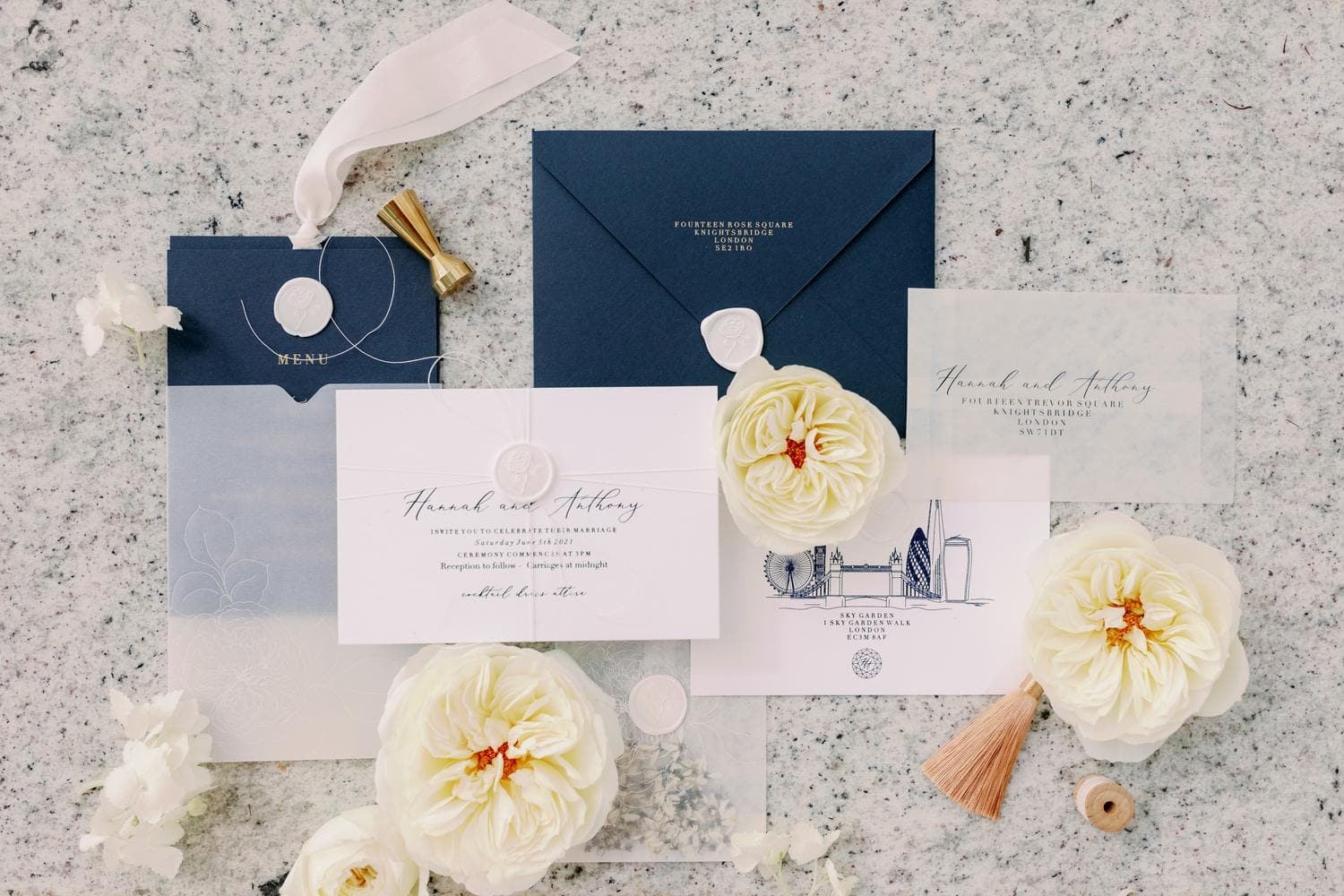 Wedding Stationery Peonies and Paperclips