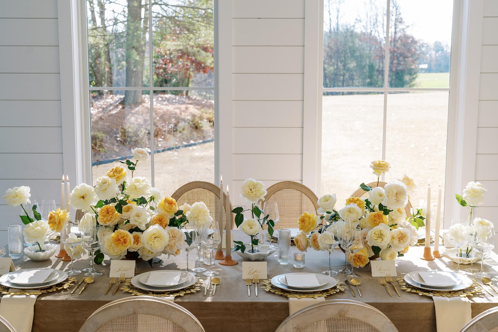 Table de réception de mariage d'été