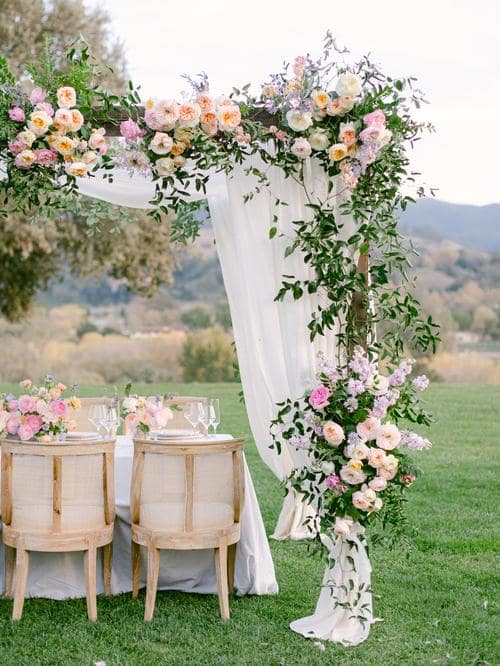 Outdoor Wedding Reception Floral Canopy