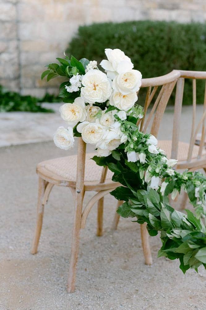 Respaldos de sillas florales para bodas