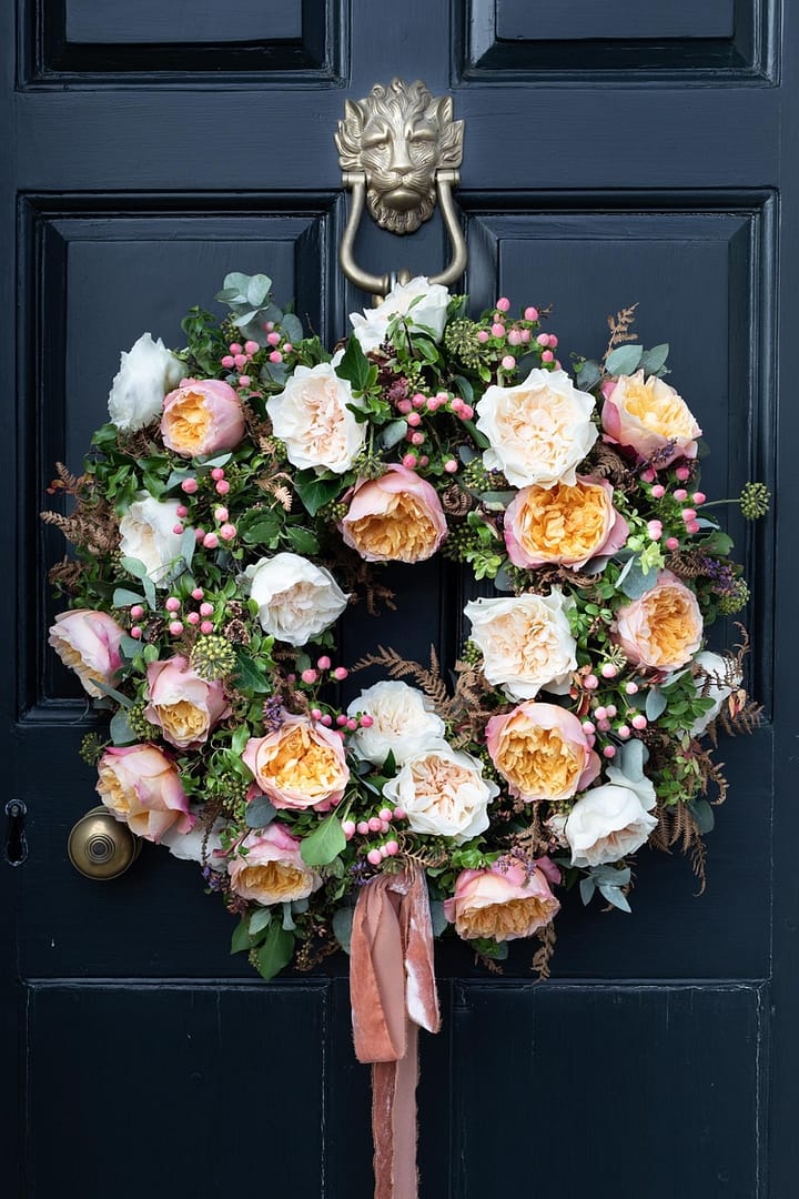 Christmas Wreath with Edith Roses