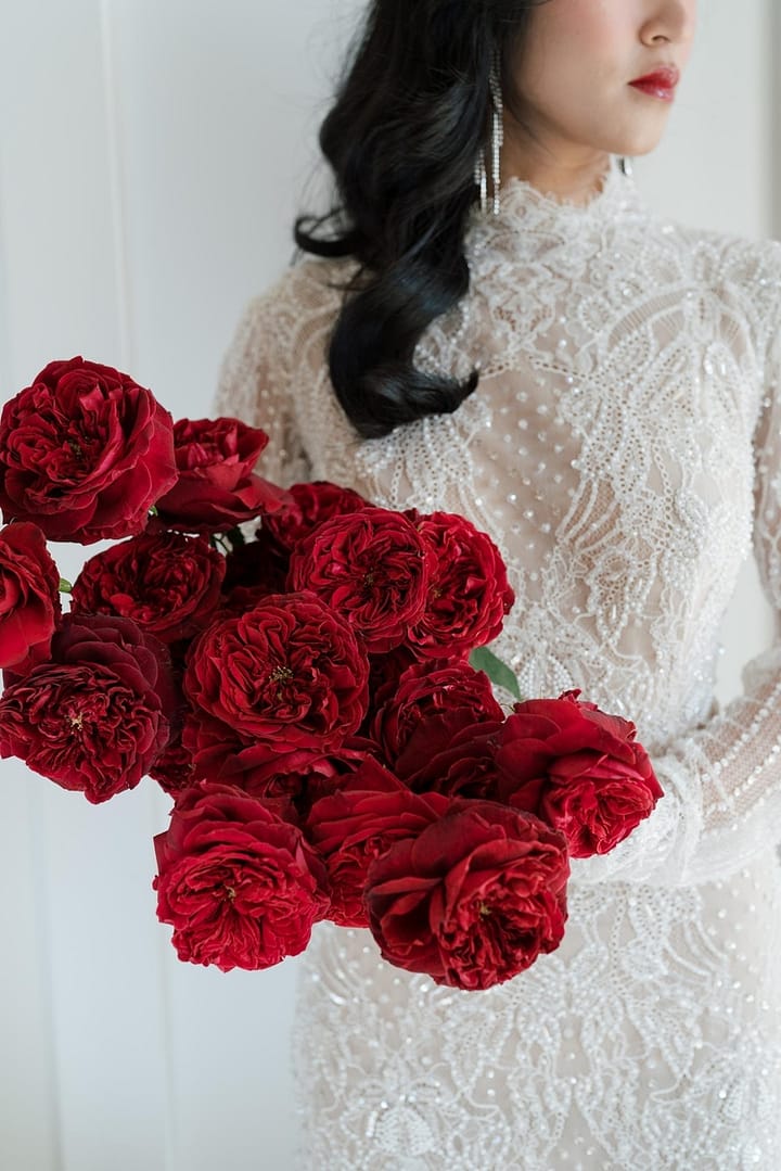Rose rouge pour le mariage