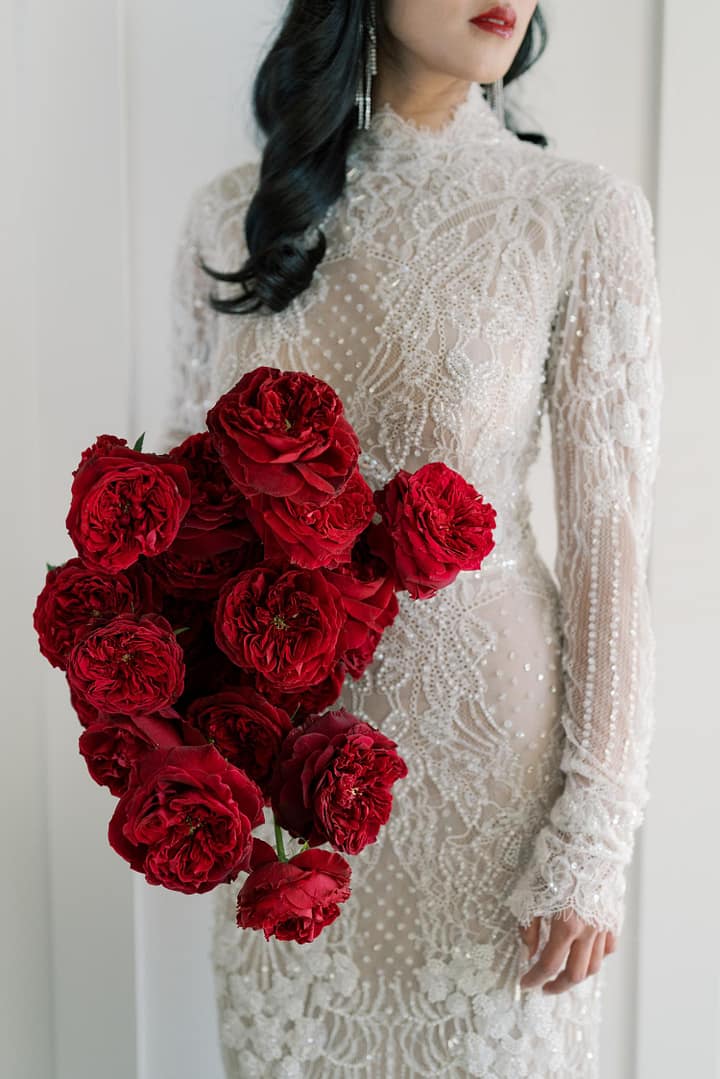 Winter Wedding Bouquets Red Tess Roses