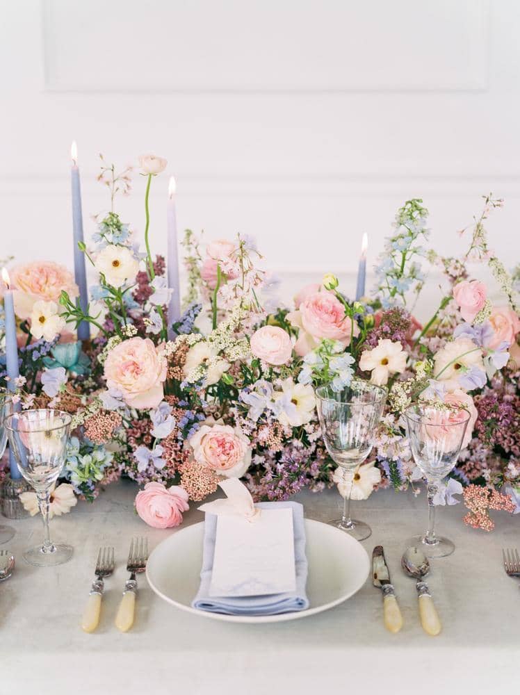 Pink Wedding Roses Keira Table Arrangement