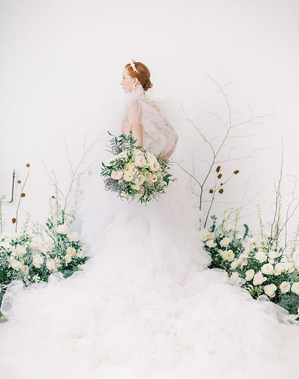 Winter Wedding Bouquets White Roses