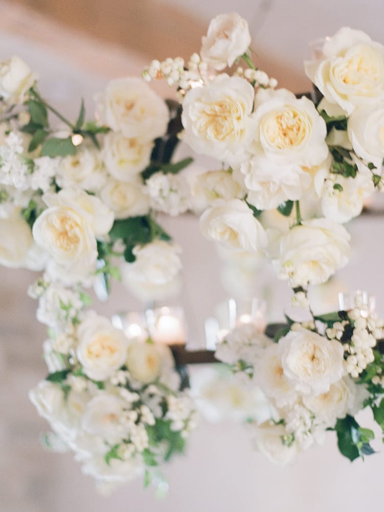Floral Chandelier with White Roses