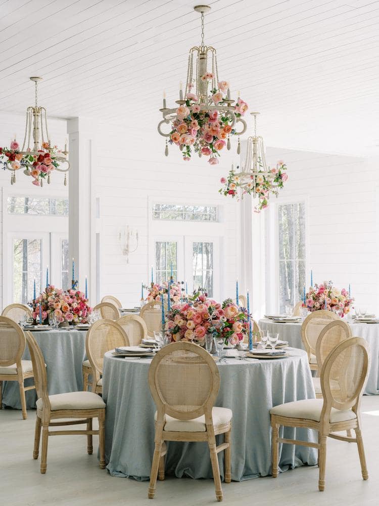 wedding flower chandelier