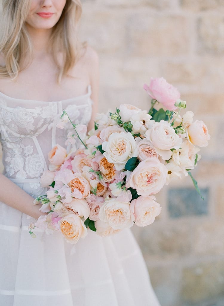 Peach and Orange Wedding Rose Bouquet