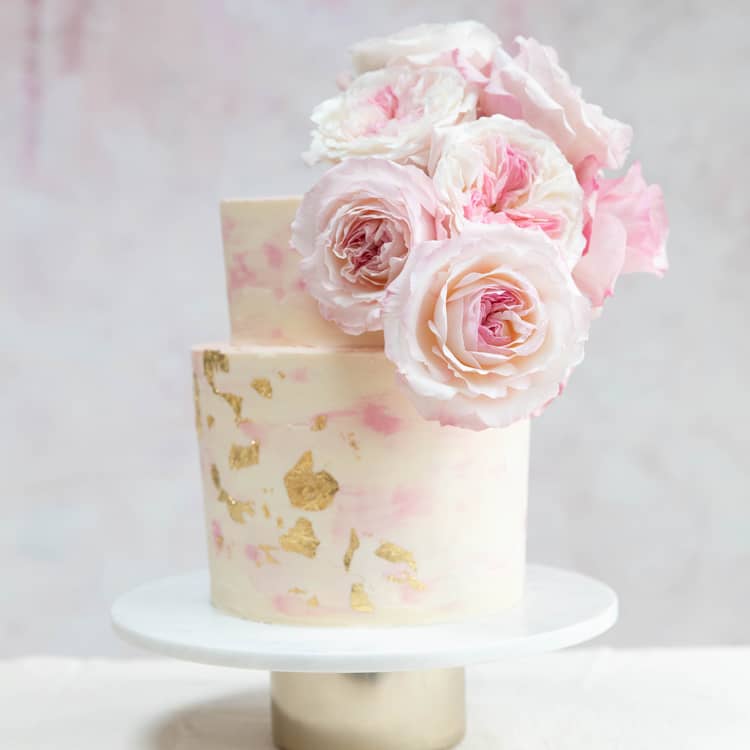 Keira زينة كعكة الزفاف الوردية