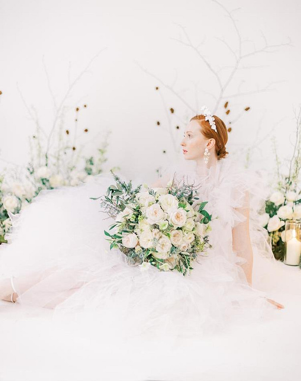 Winter Wedding Bouquets White Roses