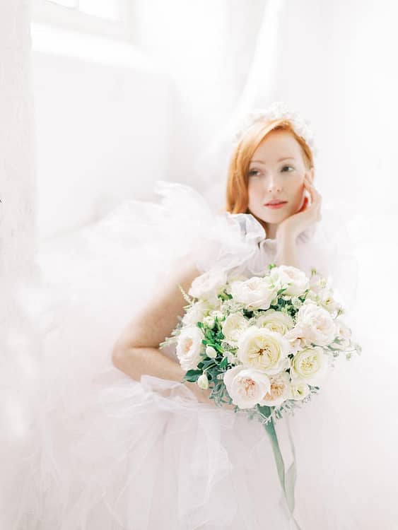 Bouquet da sposa invernale bianco
