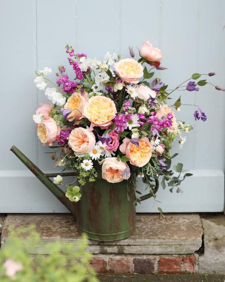 Roses in a Watering Can Design
