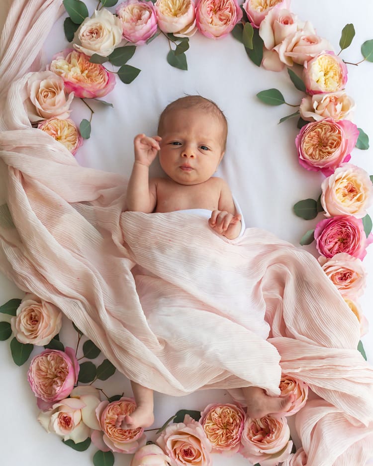 Baby-Fotoshooting Blumeninspiration