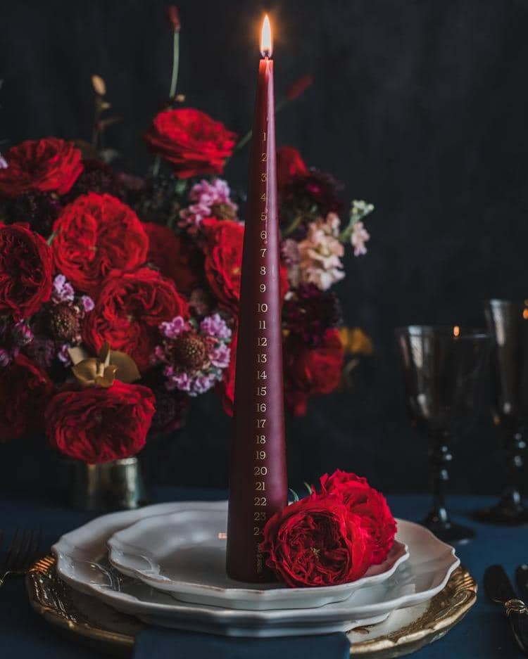 Tess David Austin Roses Advent Candle