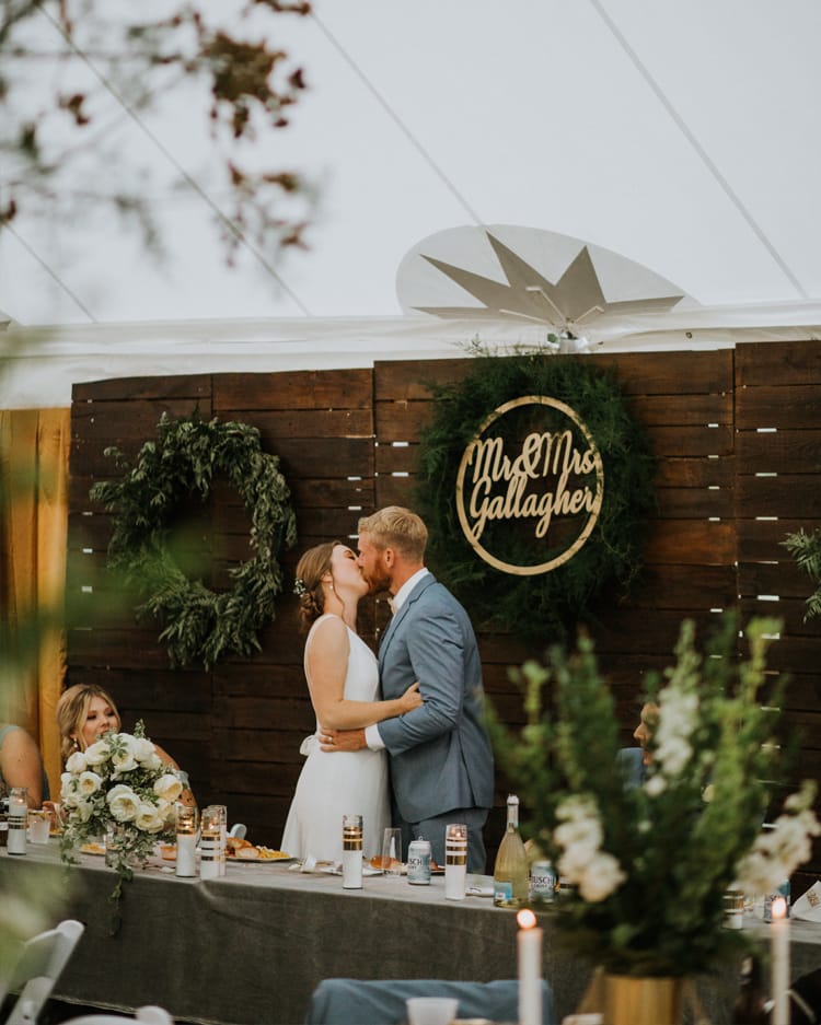 Mesa de recepción de boda