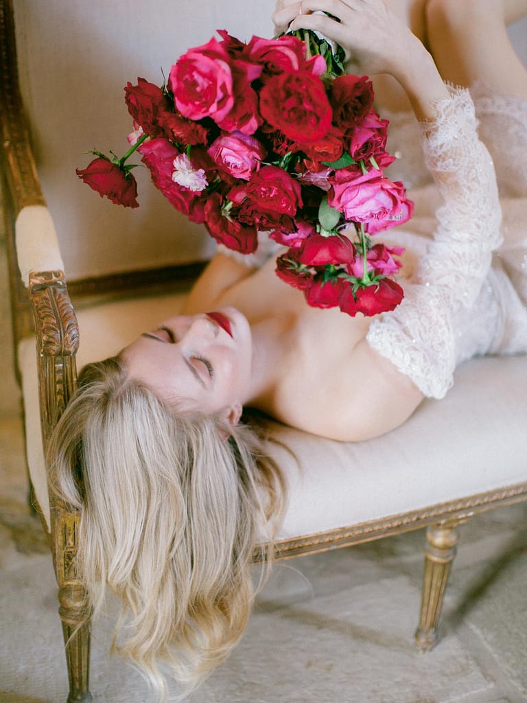 Bouquet de mariée rouge et rose