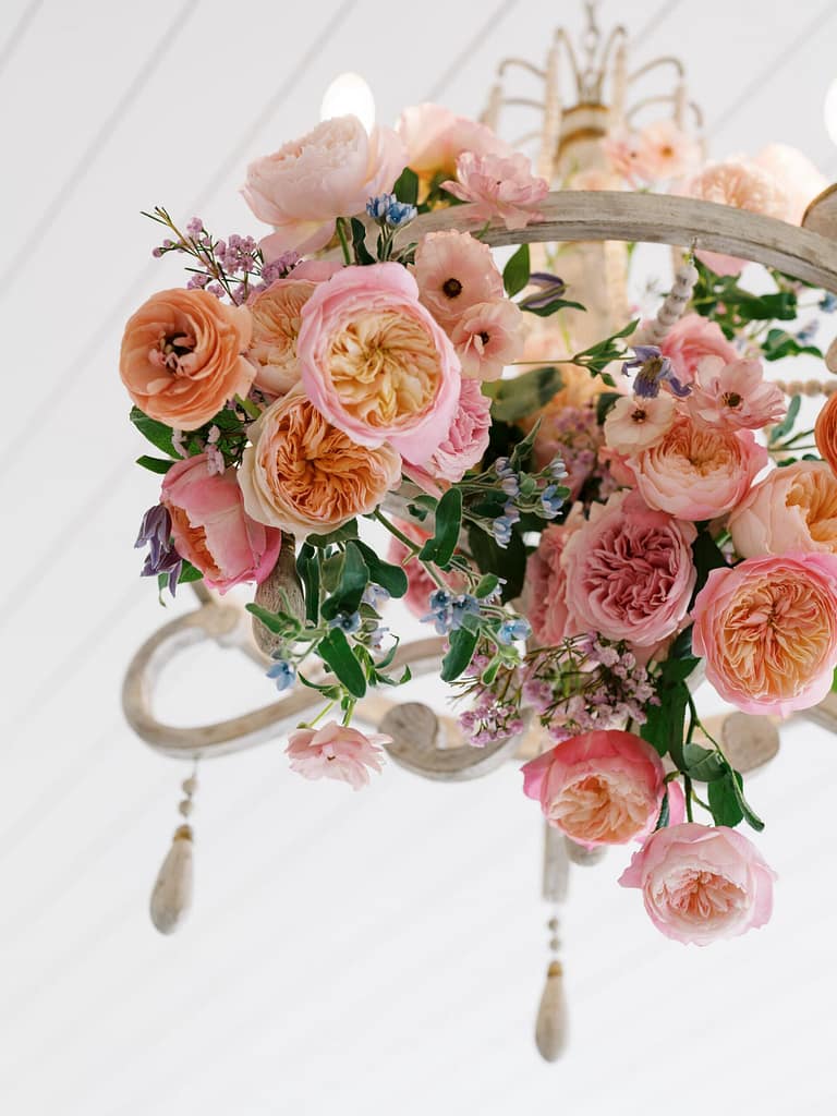 wedding flower chandelier