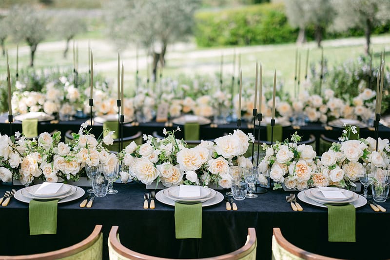 stile moderno per tavoli da matrimonio