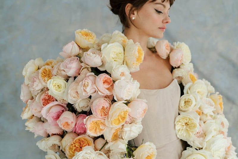 Roses de mariage pastels