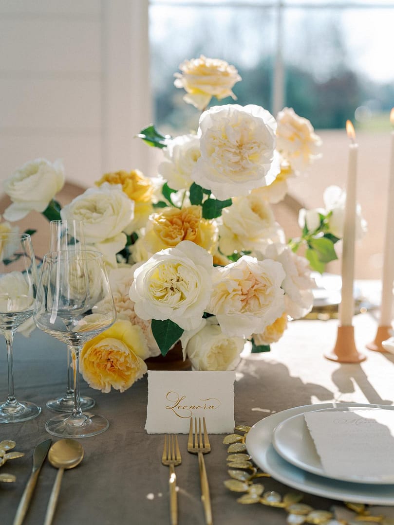 Centro de mesa floral para boda