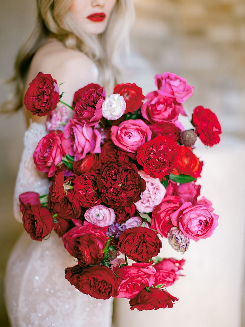 Ramo de Novia de Rosas Rojas y Rosadas