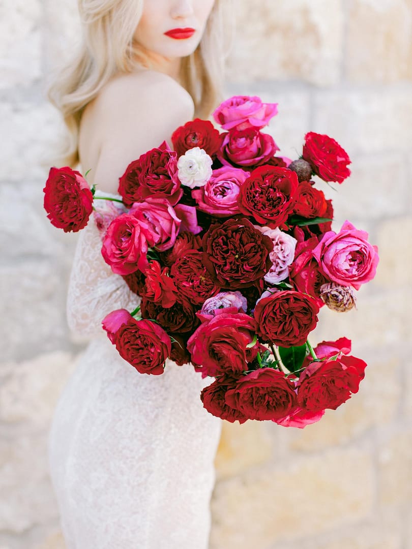 Pink And Red Wedding Bouquet