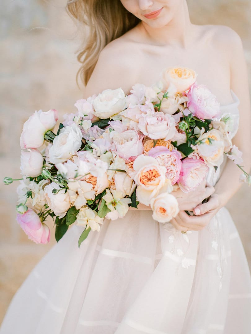 Bouquet de mariée pastel