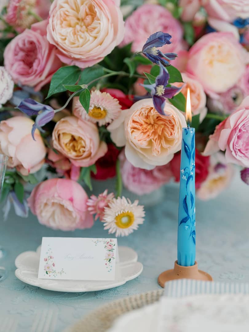 Hand Painted Wedding Candles