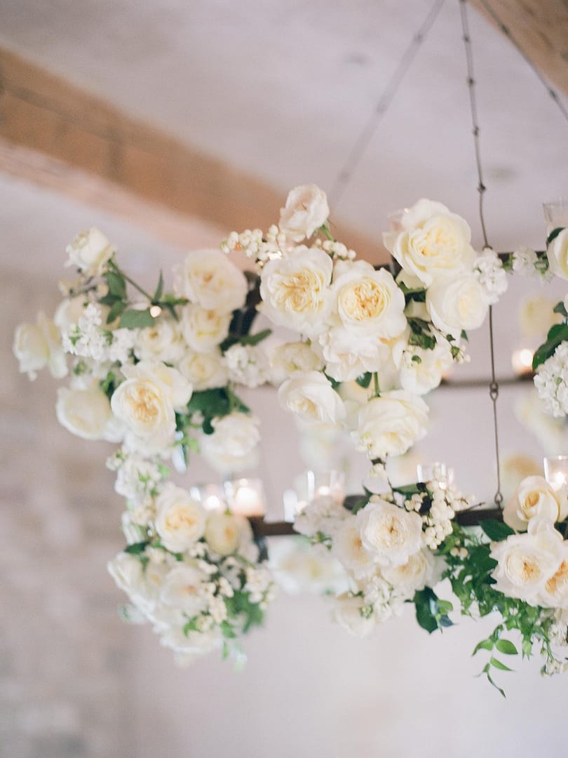 wedding flower chandelier