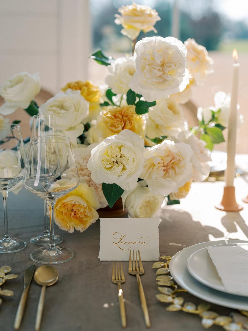 Wedding Table Rose Centrepieces