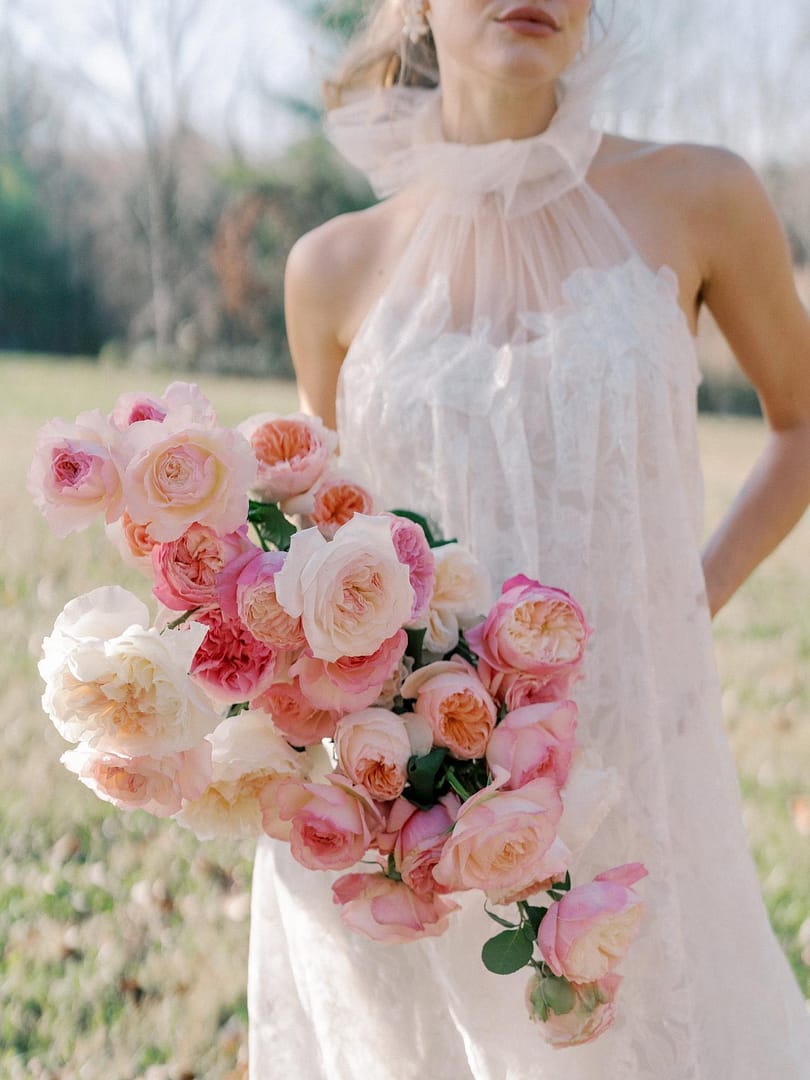 Bouquet de mariée rose Barbie