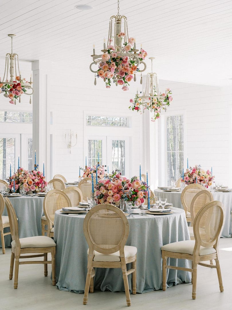 Pink And Blue Wedding Reception