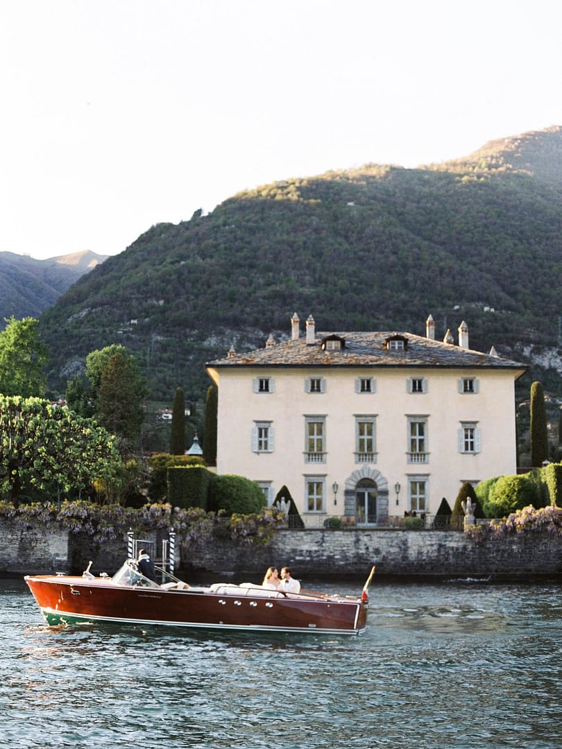 boda blanca en el lago Como