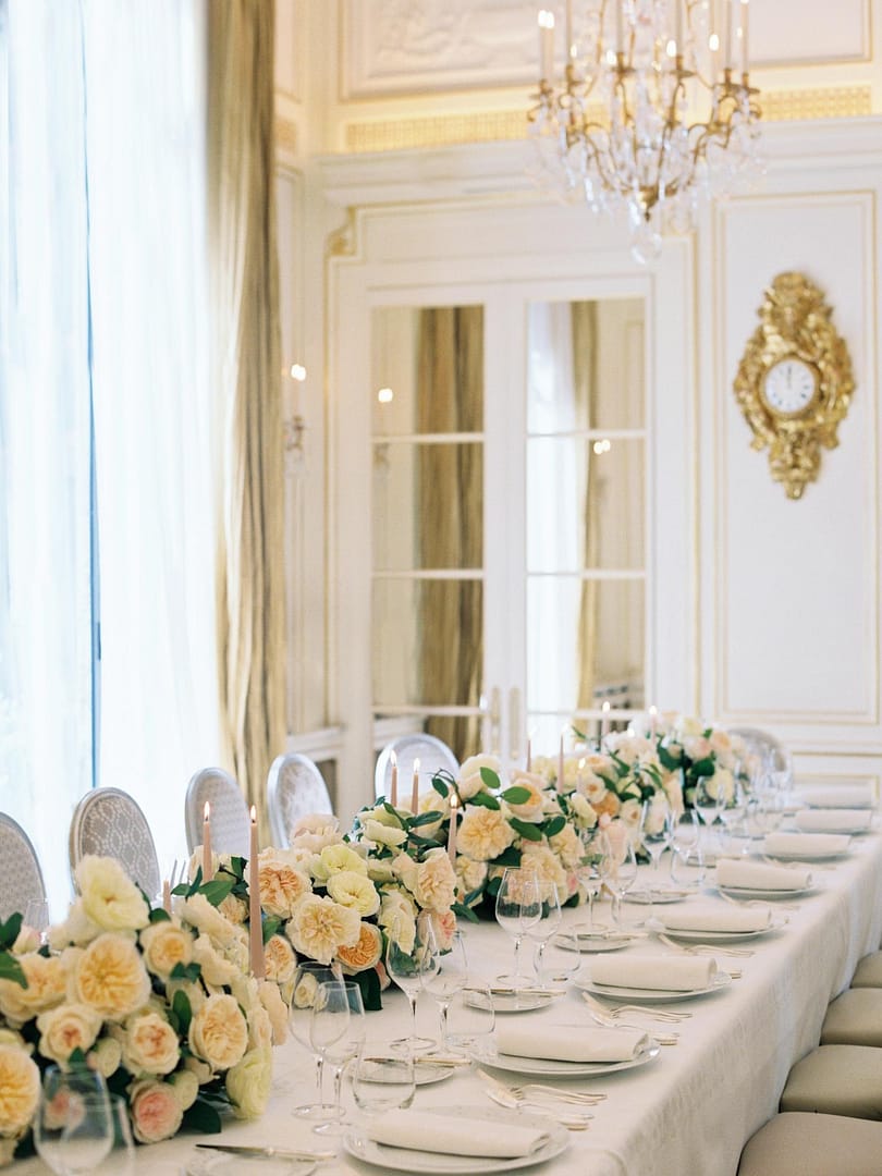 Mesa de recepción de bodas interior