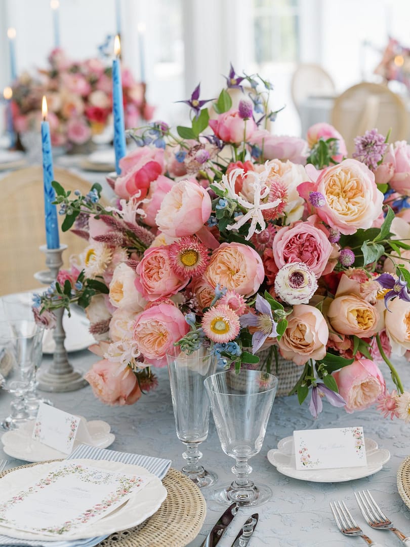 Colourful Wedding Flowers Centrepiece