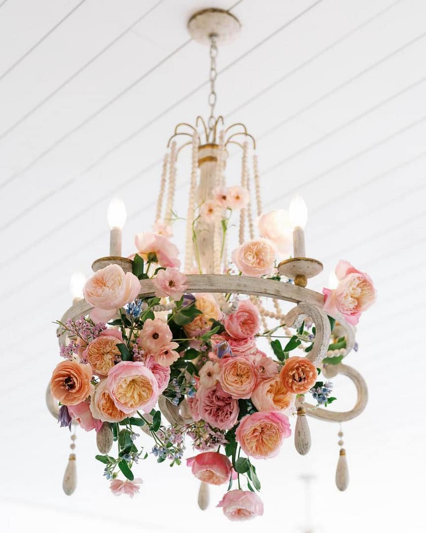 wedding flower chandelier
