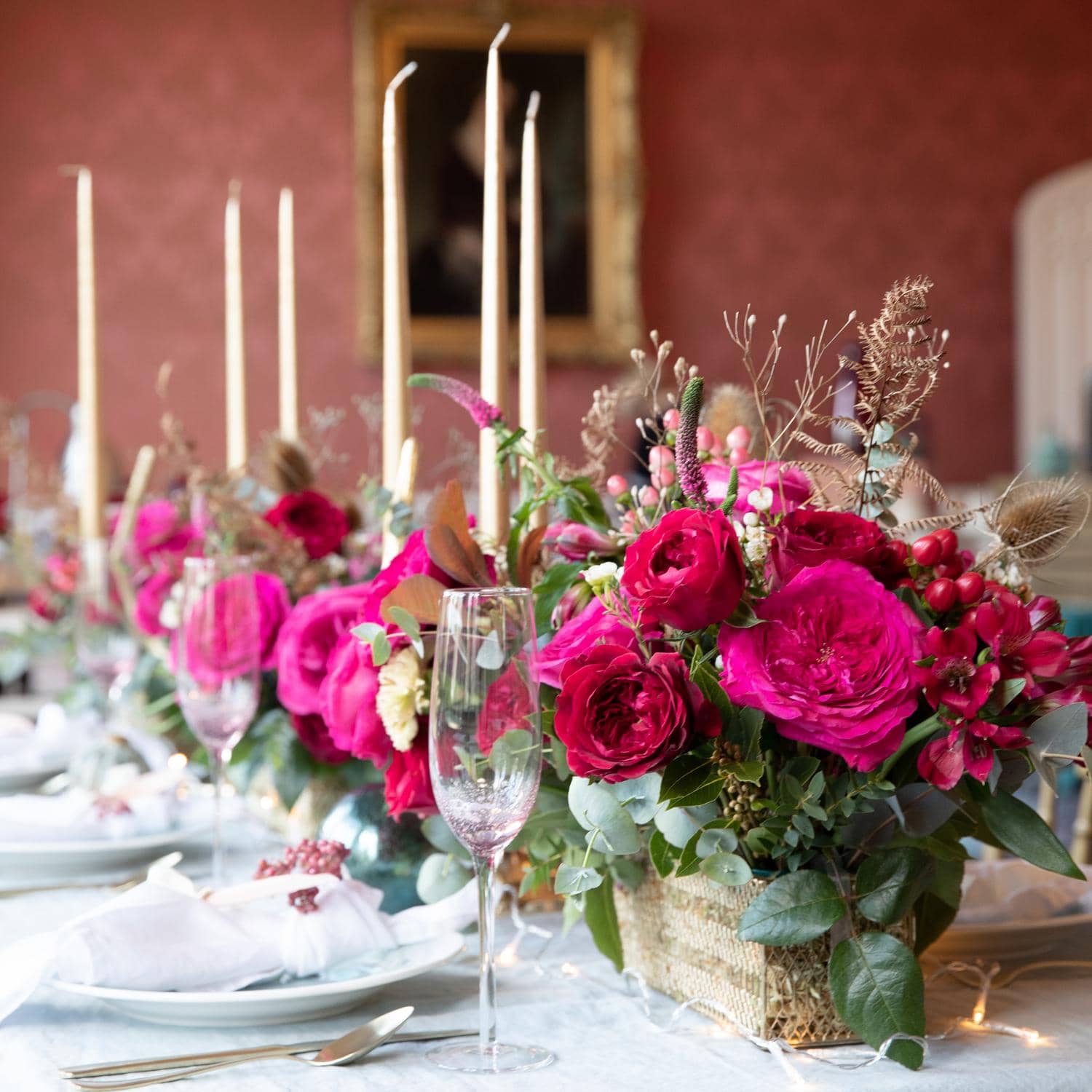 Christmas Table Floral Inspiration - David Austin Wedding and Event Roses